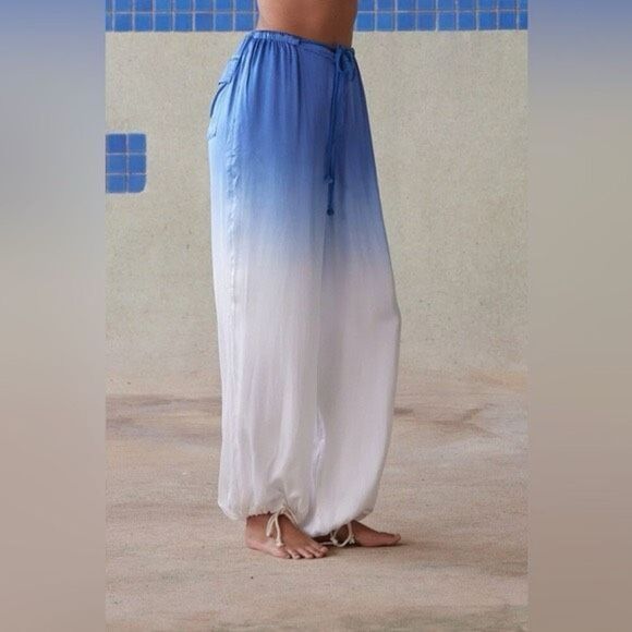 NWT Pippa The Label Blue & White Ombré Aster Pant Size Small - Picture 1 of 7